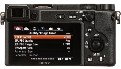 Sony A6400 back with menu