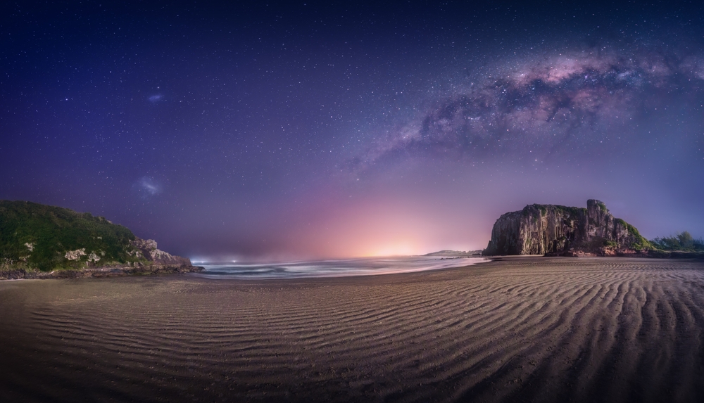 Beach and Night Sky with Milky Way