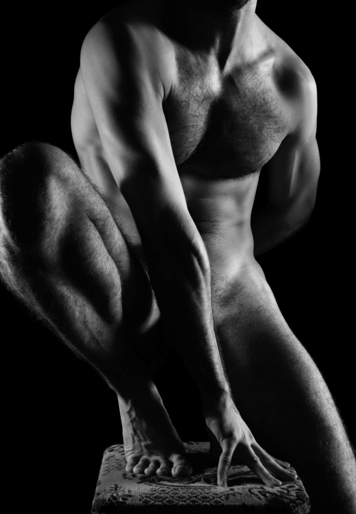 body of a muscular man BW