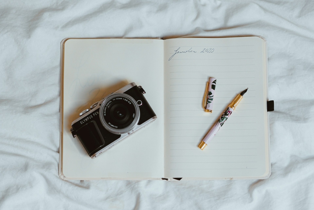 Camera on a journal