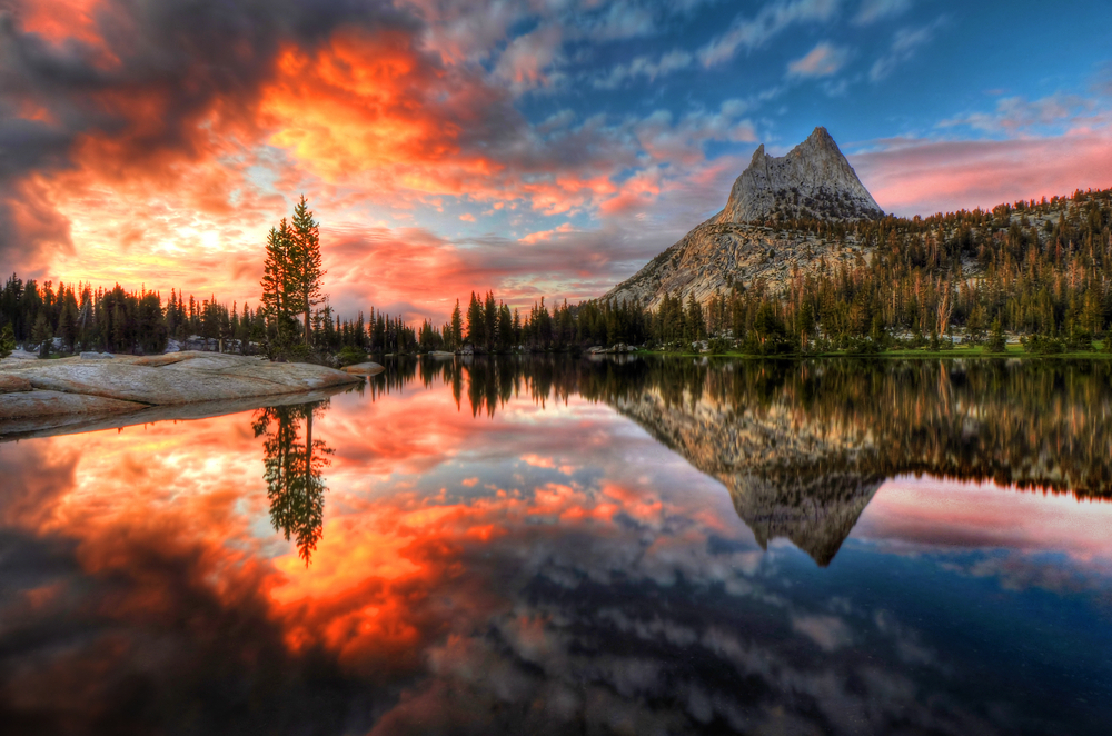 Last Light at Cathedral Lake Yosemite National Park, California