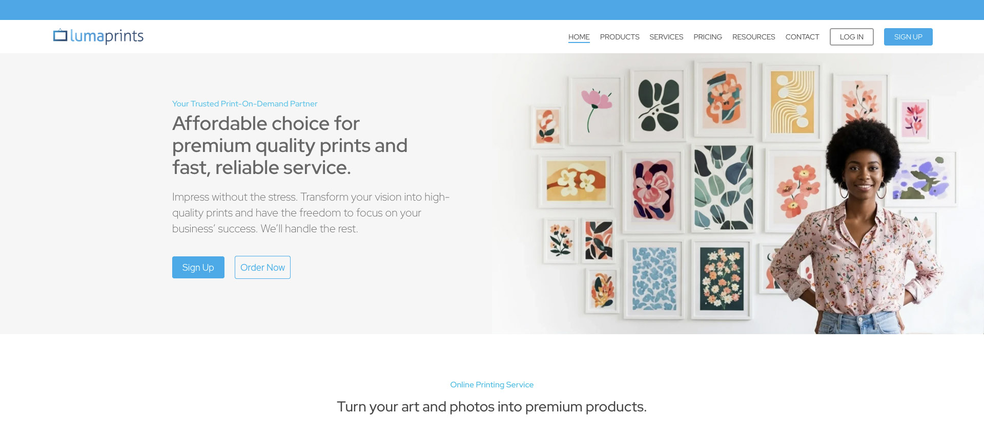 lumaprints website