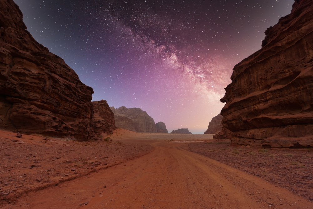 Milky way over the Wadi Rum desert, Jordan