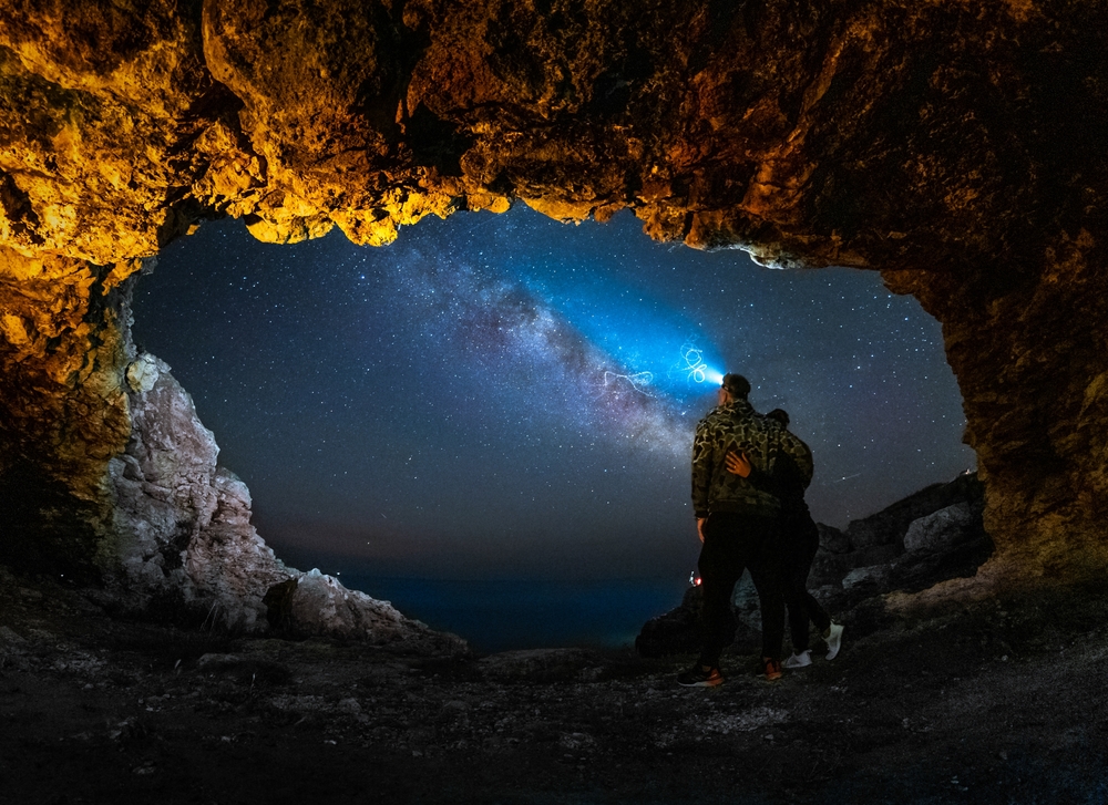 Milky Way seen from a cave