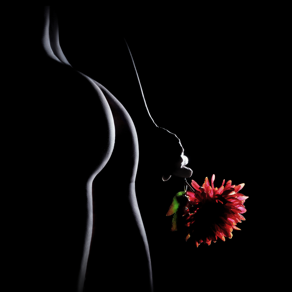 nude art with flower