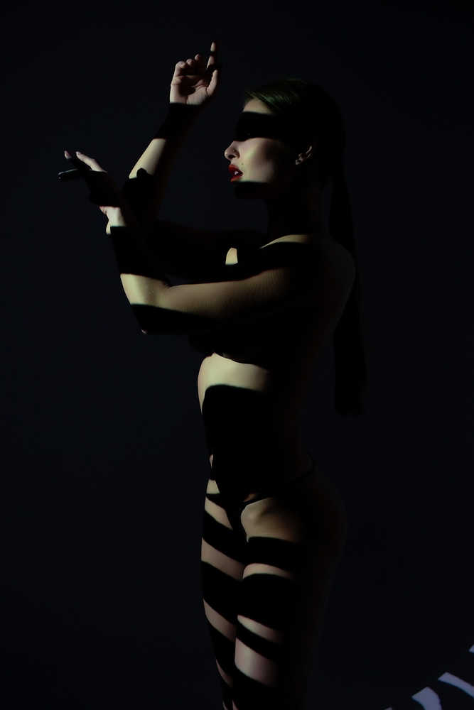 Nude Woman with shadow on her body