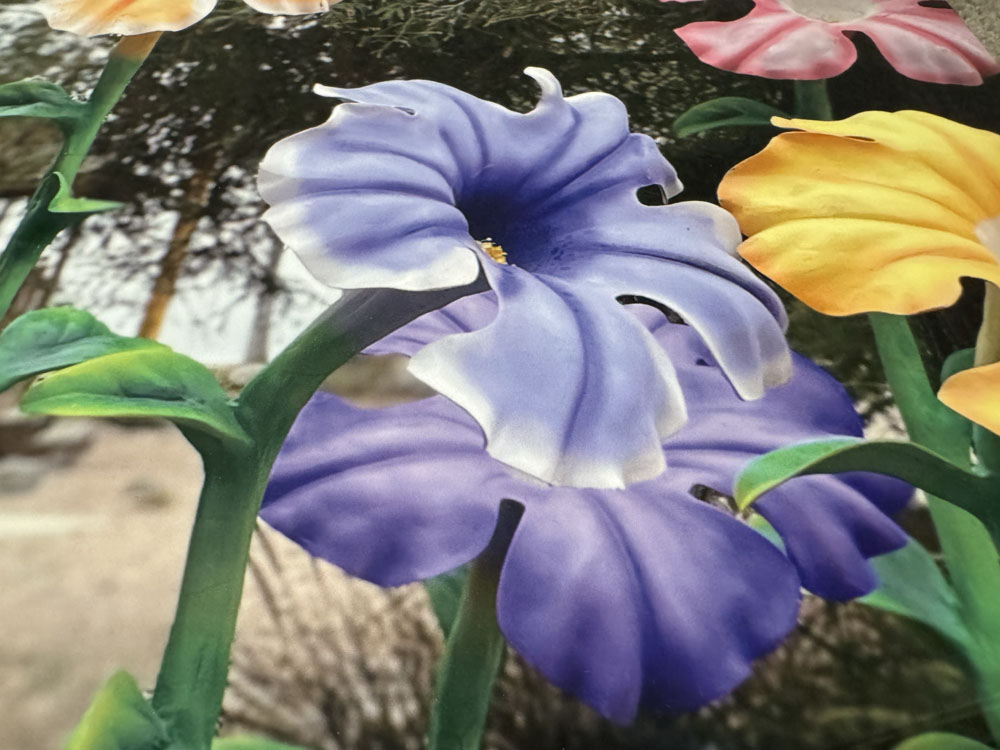 shiny prints metal print flower detail 2