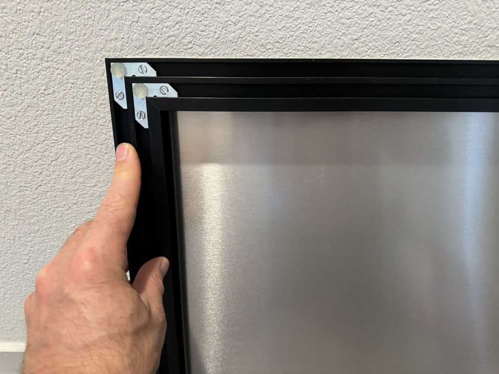 shiny prints metal print frame corner detail