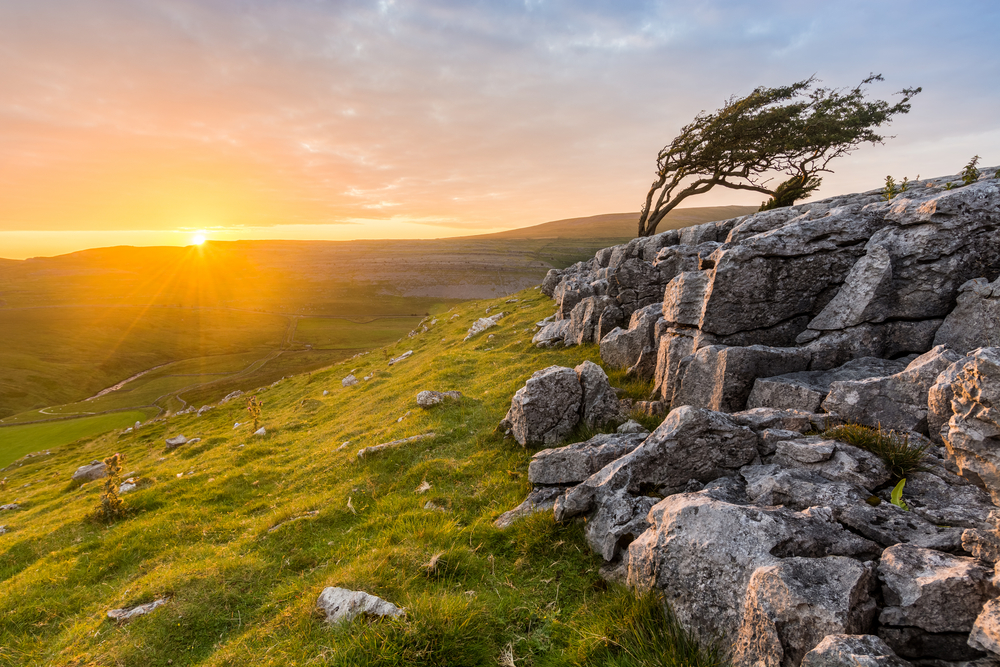 Sunset At Twistleton Scar In North Yorkshire, UK