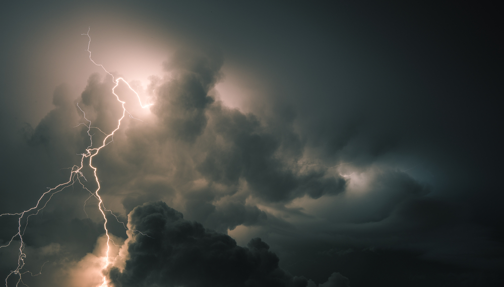 Thunderstorm Clouds with Lightning